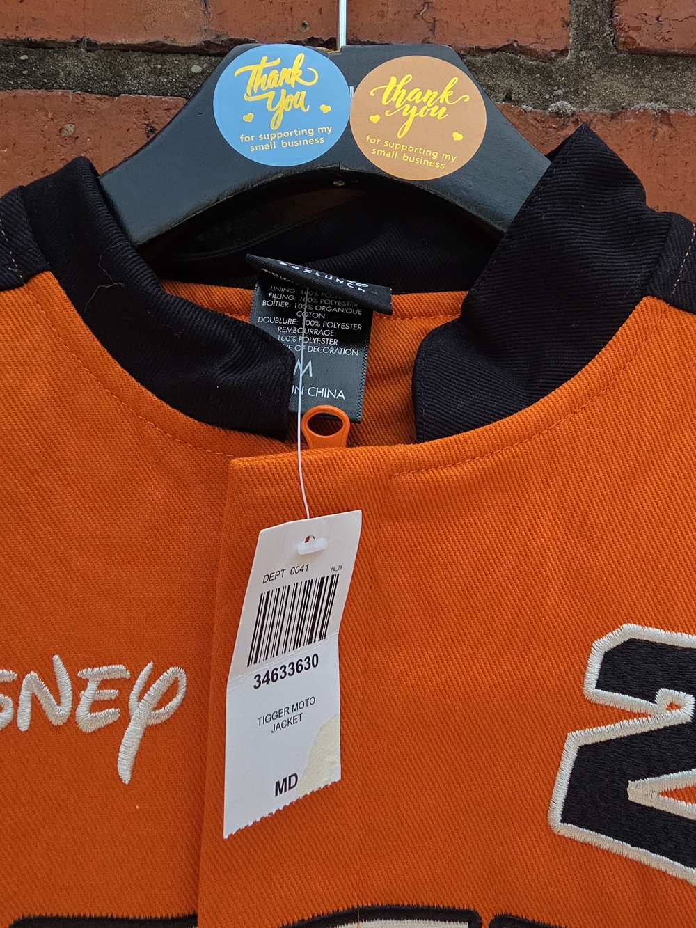 Disney Winnie The Pooh Tigger Icons Women' Cropped Moto Jacket Medium NWT - Picture 2 of 7